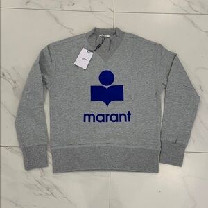 Isabel Marant Etoli Mobyli Sweater grey ecru / blue marant logo Womans 34